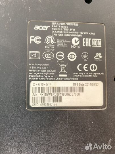 Acer e5-771g разбор