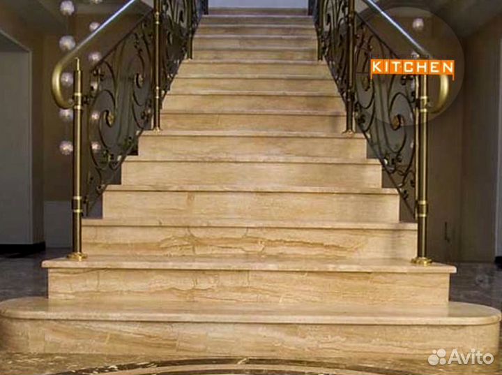 Лестница из кварцевого агломерата