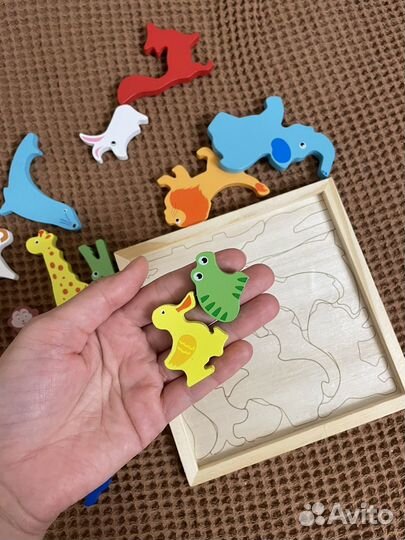 Деревянные пазлы вкладыши