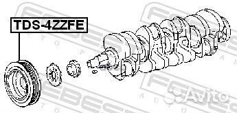 Шкив коленвала 1zzfe/3zzfe/4zzfe (toyota coroll