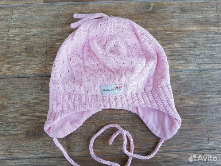 Шапка для новорожденного розовая х/б Kerry р44 46