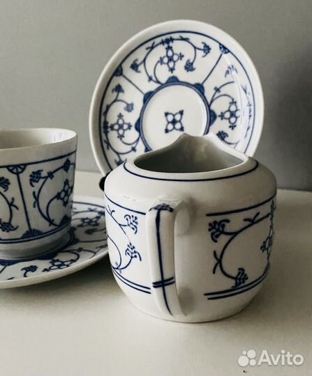 Кофейный сервиз гдр Синий лук Jager Eisenberg