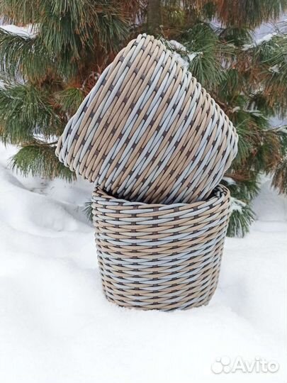 Кашпо из искусственного ротанга 12 л