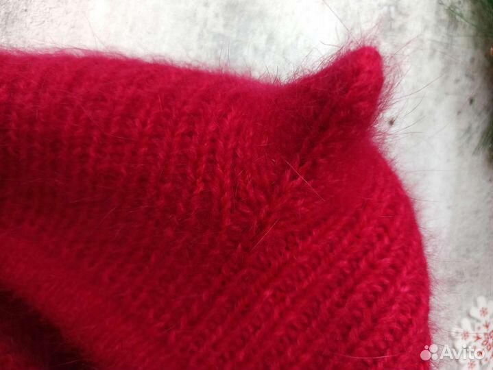 Кото-Чепчик женский с ушками вязаный на заказ