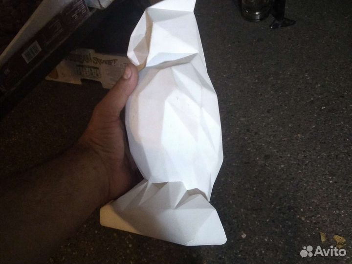 Сова из гипса грани