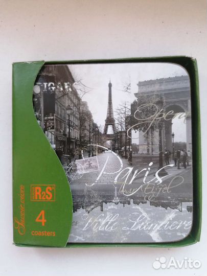 Пробковая подставка.набор 4шт