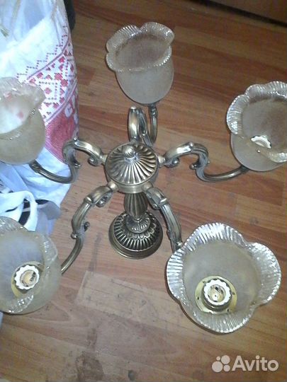 Люстра латунная