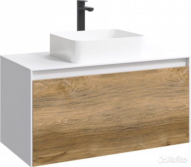 Тумба с раковиной Aqwella 5 stars Mobi 100 белая