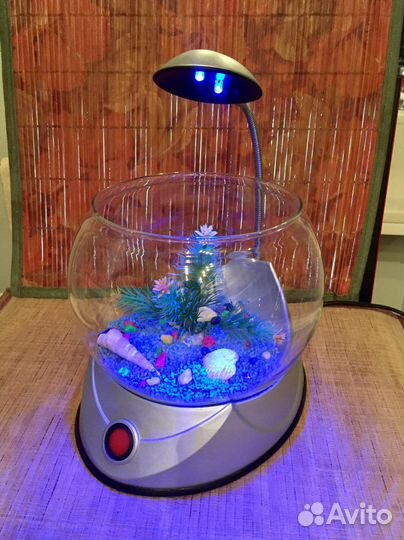 Аквариум с подсветкой круглый 2л