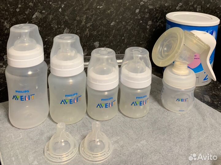 Бутылочки avent и молокоотсос