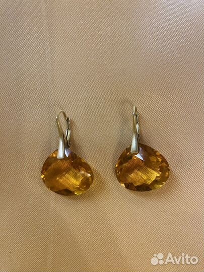 Серьги с цитрином