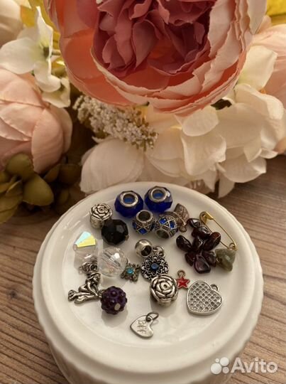 Набор бусин стеклярус шармы все для творчества