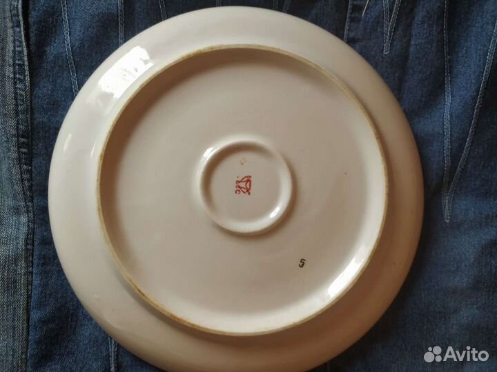 Блюдо, большая тарелка фарфор сирень СССР