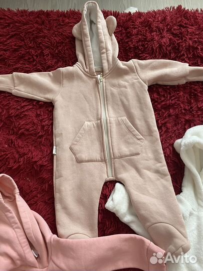 Теплые вещи для девочки 62-68 см