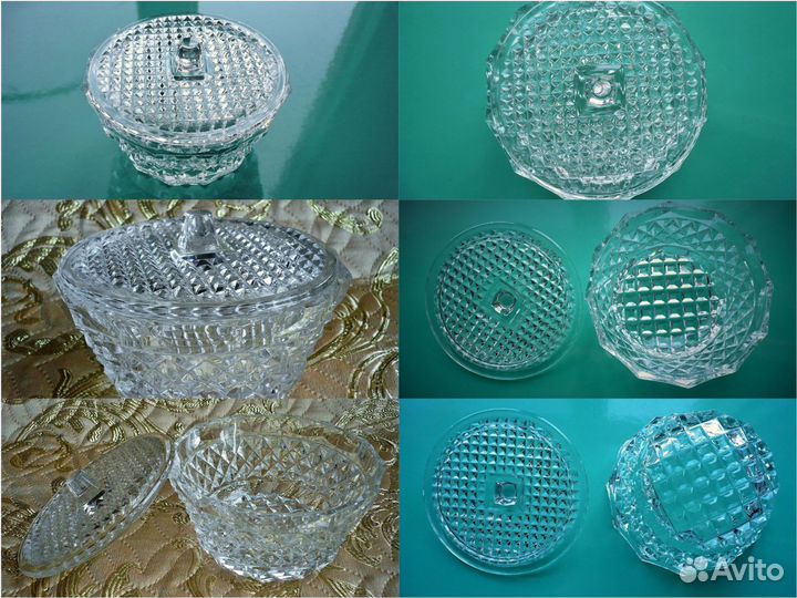 Вазы, конфетницы хрусталь, цветное стекло СССР