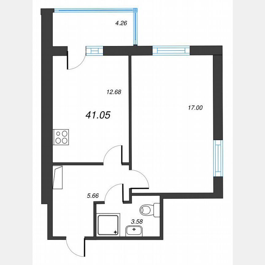 1-к. квартира, 43,2 м², 20/22 эт.