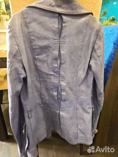 Кожаный пиджак женский, 42 р-р, винтаж