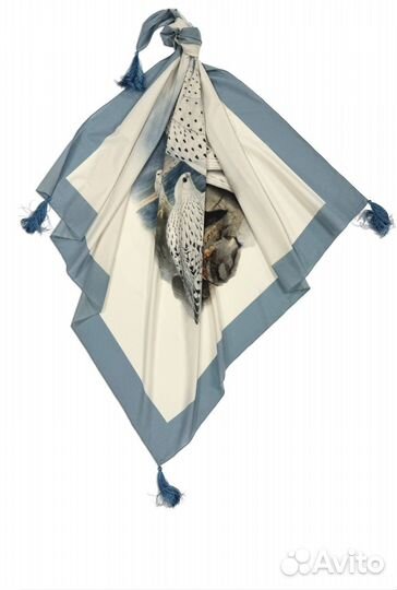 Платок шейный с птицам