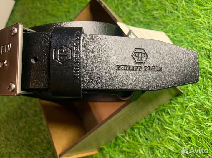 Ремень мужской черный Philipp Plein