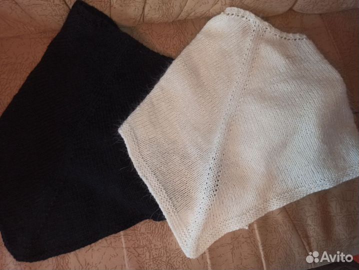 Бактус пух норки белый платок шерстяной новый