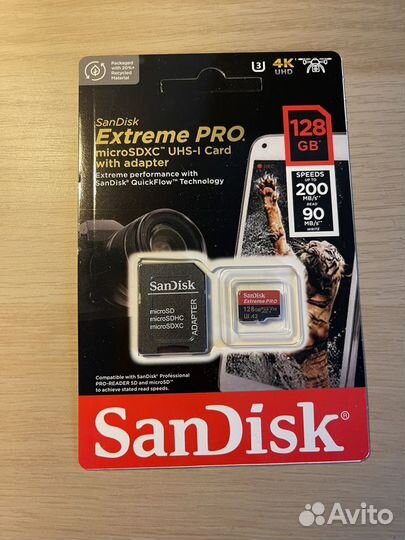 Карта памяти Sandisk Extreme Pro MicroSD 128 гб