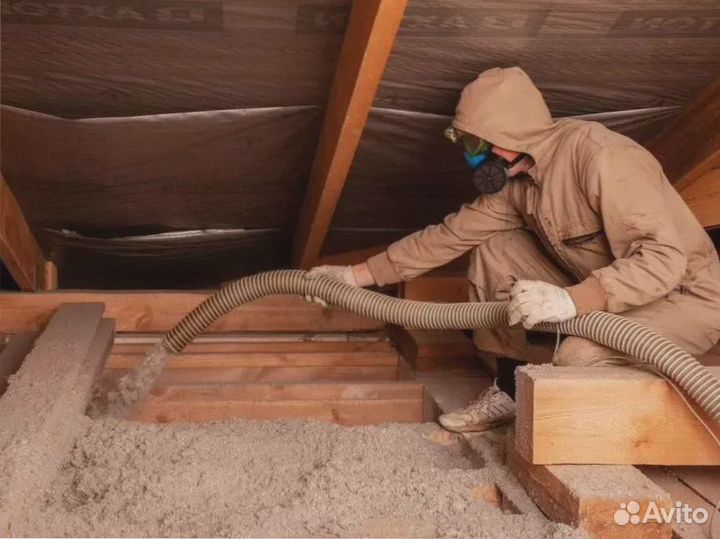 Утепление эковатой