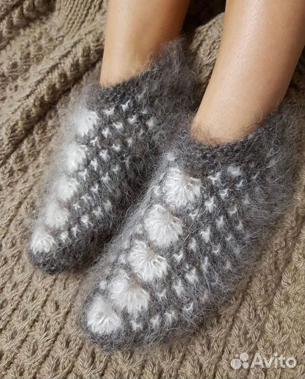 Носки следки пуховые женские ручной работы