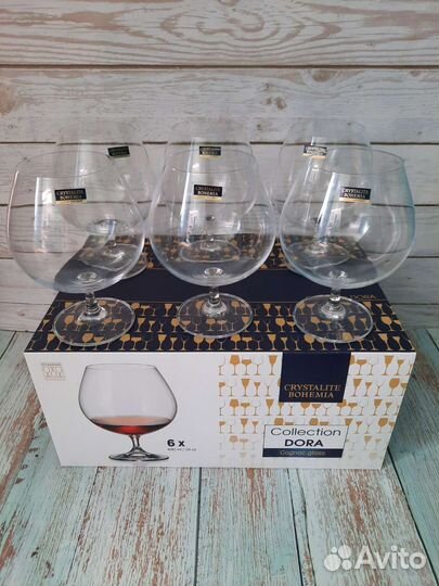 Набор бокалов для коньяка Crystalite Bohemia дора