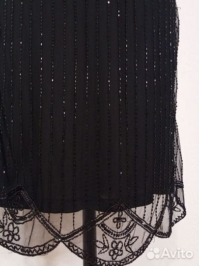 Новое чёрное платье из пайеток в стиле Гэтсби