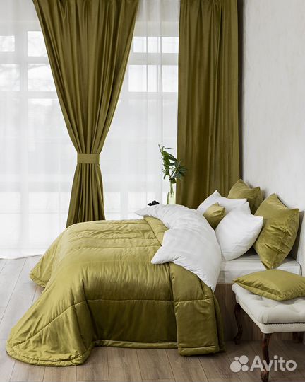 Покрывало бархат Беллиссимо темный янтарь новое