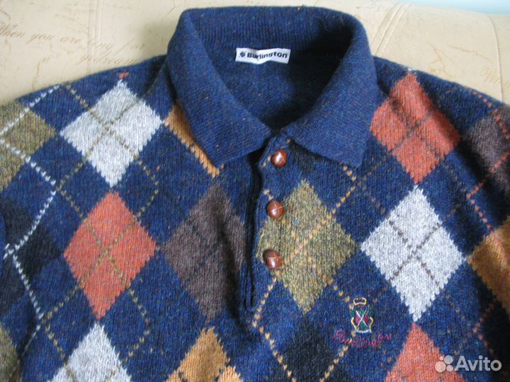 Новый мужской свитер Burlington, 100 % шерсть
