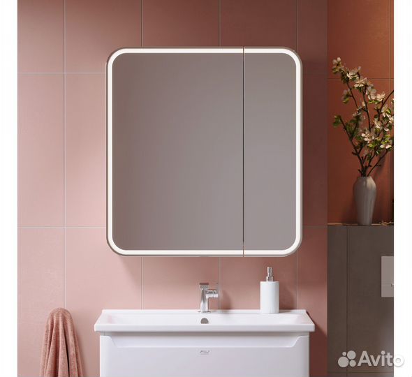 Зеркальный шкаф в ванную Лана 80