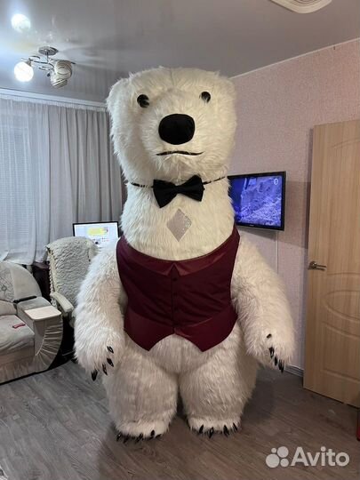 Ростовой костюм белого медведя, одежда