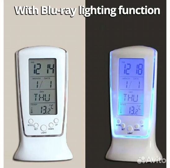 Часы будильник с температурным датчиком настольные