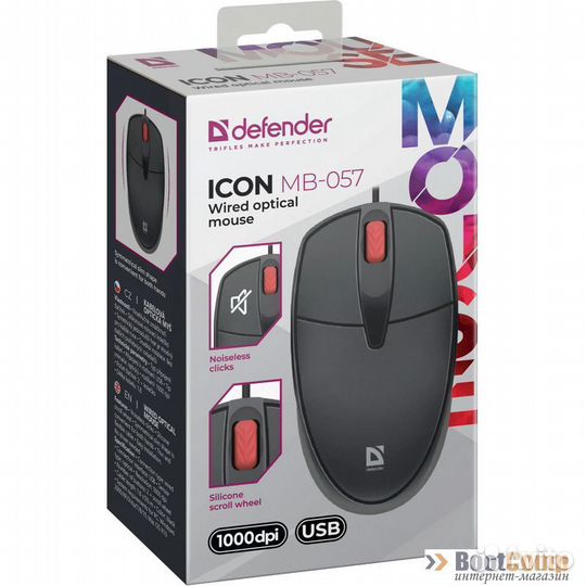 Мышь Defender Icon MB-057 чёрный