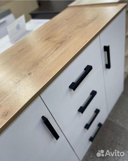 Комод 1000-2Д Дуб вотан/Белый гладкий