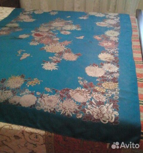 Покрывало шёлк 50 года СССР, платки посадские