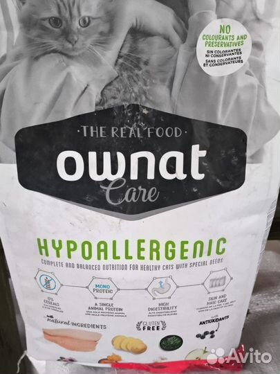 Корм для кошек Ownat Овнат Hypoallergenic 3кг