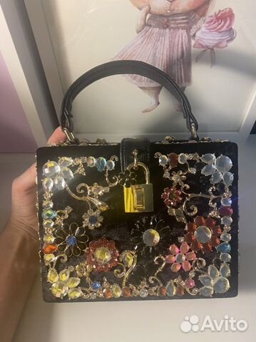 Сумка женская черная стразы