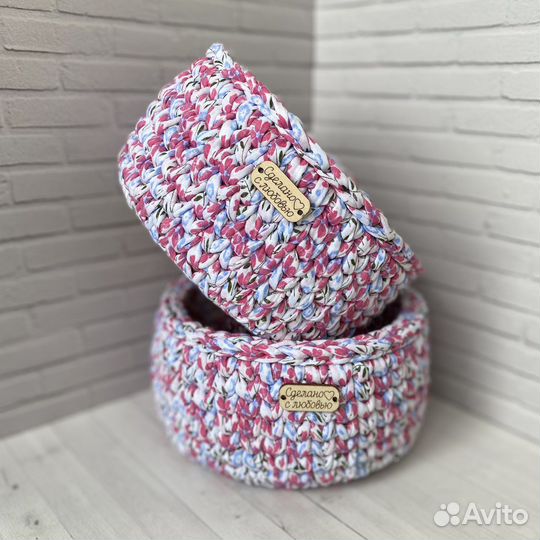 Корзины вязаные интертерные