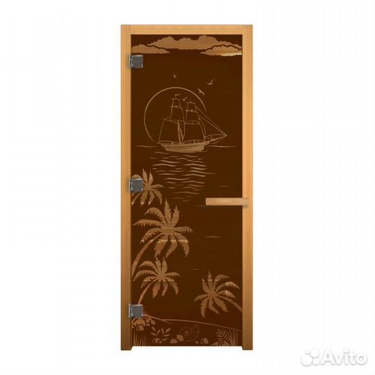 Дверь стеклянная Березка (бронза, матовая)