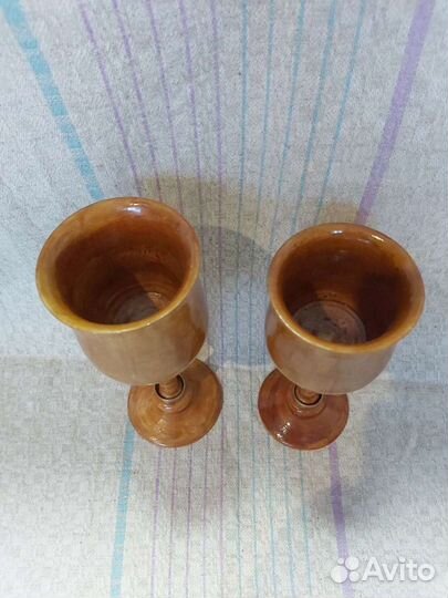 Деревянные бокалы СССР с кольцами