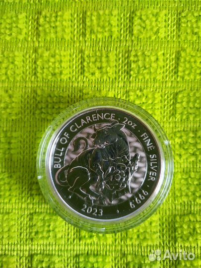 Звери Тюдоров 2023г Бык Кларенса серебро 62,2г