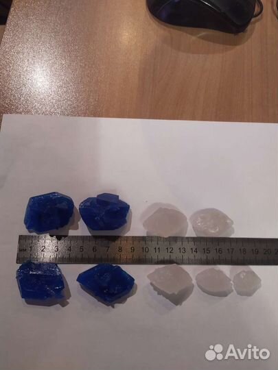 Кристалл из медного купороса, из лимонной кислоты