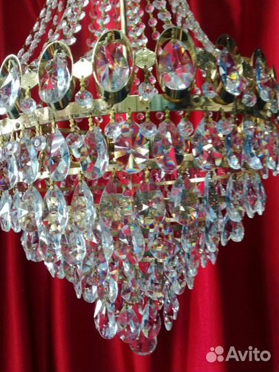 Хрустальная люстра СССР винтажная
