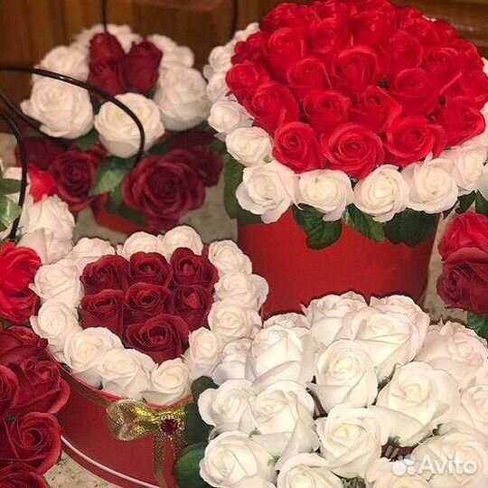 Подарочные цветочные композции из парф-го мыла