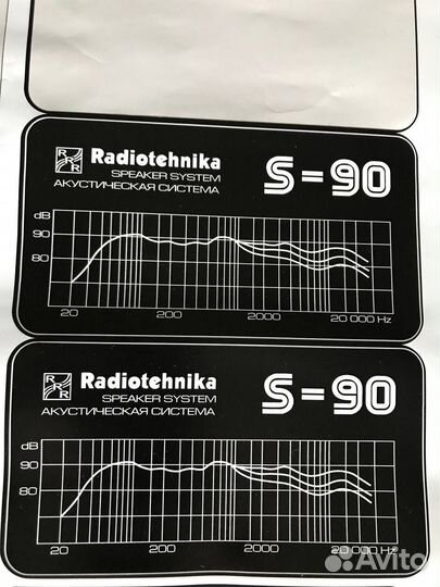 Шильдики наклейки на ас Радиотехника S90