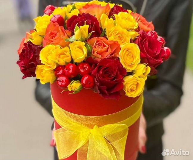 Роза в шляпной коробке доставка