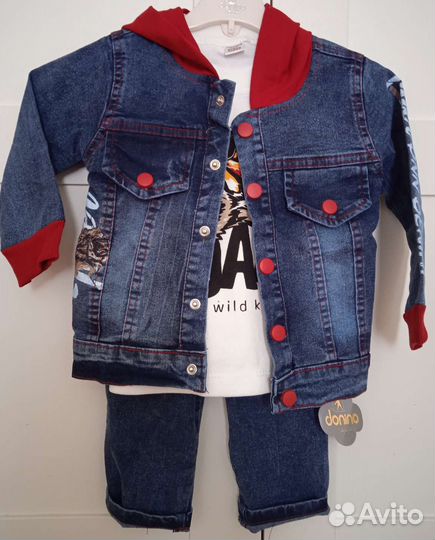 Джинсовый костюм тройка р. 80,92,98,104