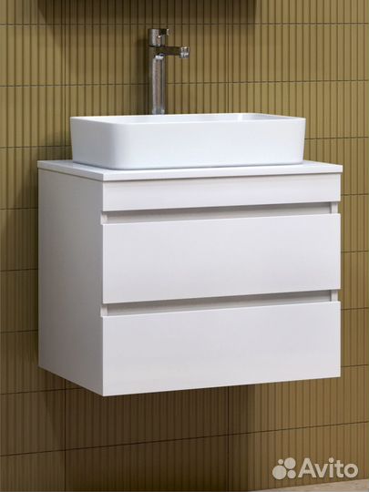 Тумба подвесная с накладной раковиной